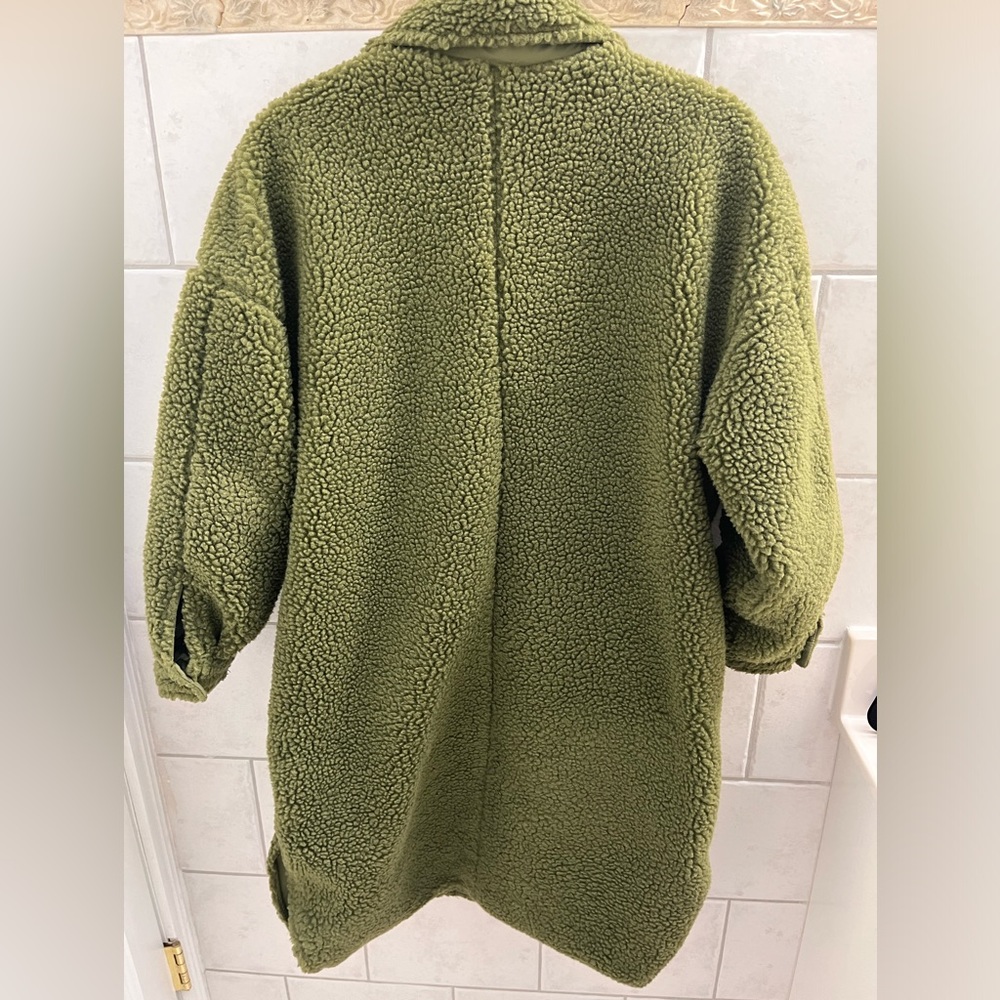 BOGO Forever 21 Olive Green Teddy Coat Jacket - Picture 3 of 8